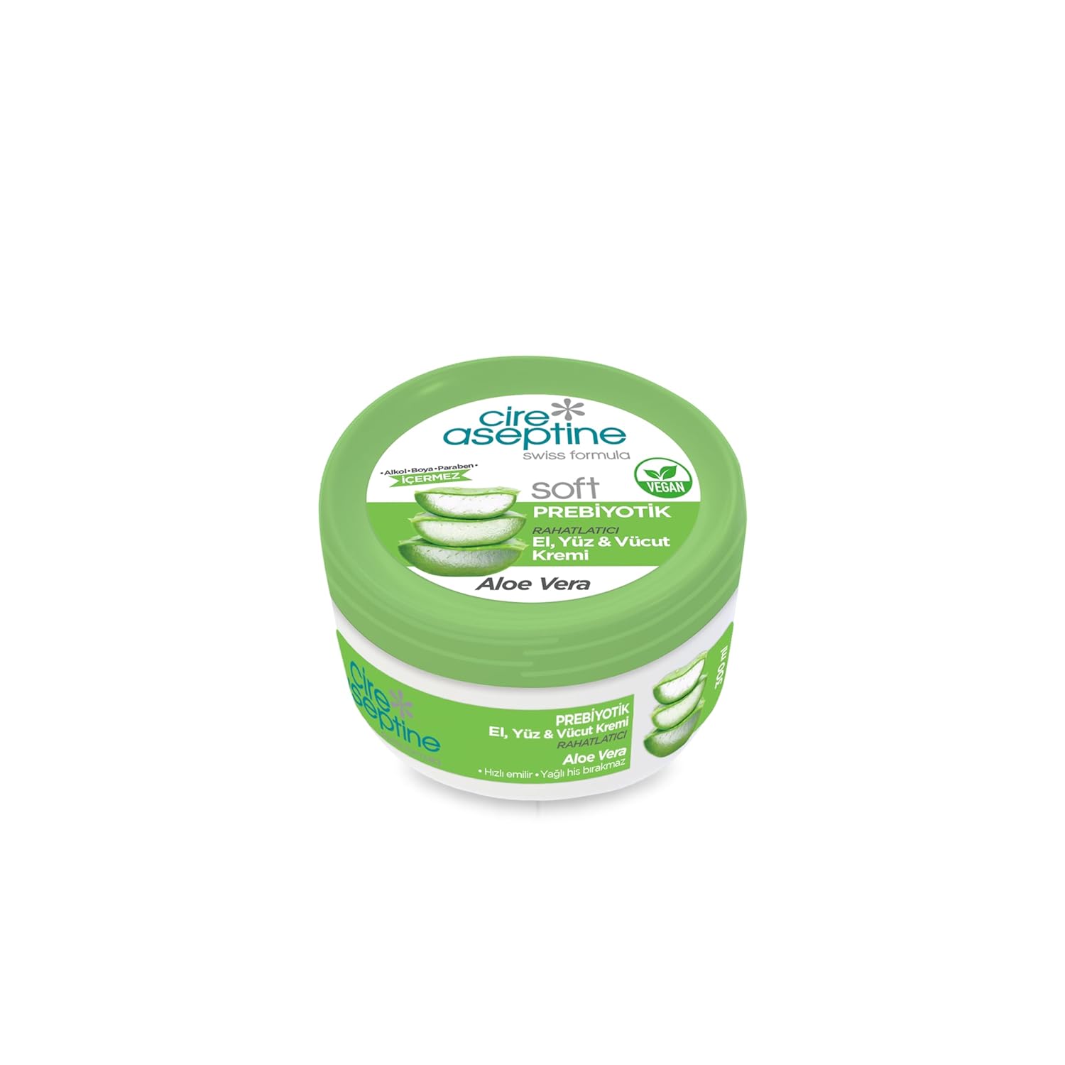 CİRE ASEPTİNE Soft Prebiyotik Aloe Vera El, Yüz ve Vücut Kremi 300 ml