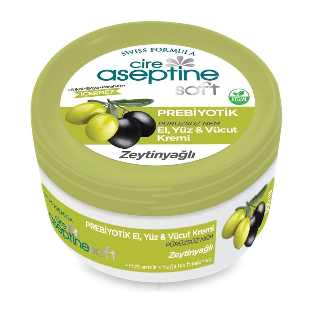 CİRE ASEPTİNE Soft Prebiyotik Zeytinyağlı El, Yüz ve Vücut Kremi 300 ml