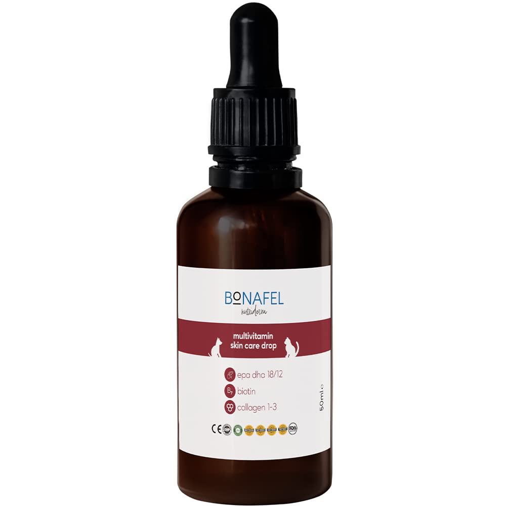 Bonafel Nutriderm Kedi ve Köpekler İçin Balık Yağı Bazlı Deri ve Tüy Sağlığı Damlası 50 ml