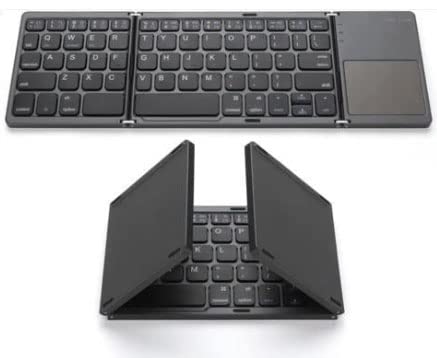 coverzone Bluetooth Klavye 3 Katmanlı Katlanabilir Portatif Taşınabilir Şık Ve Kullanışlı Dokunmatik Yüzeye Sahip Klavye Windows/Android/IOS/Smart TV B033