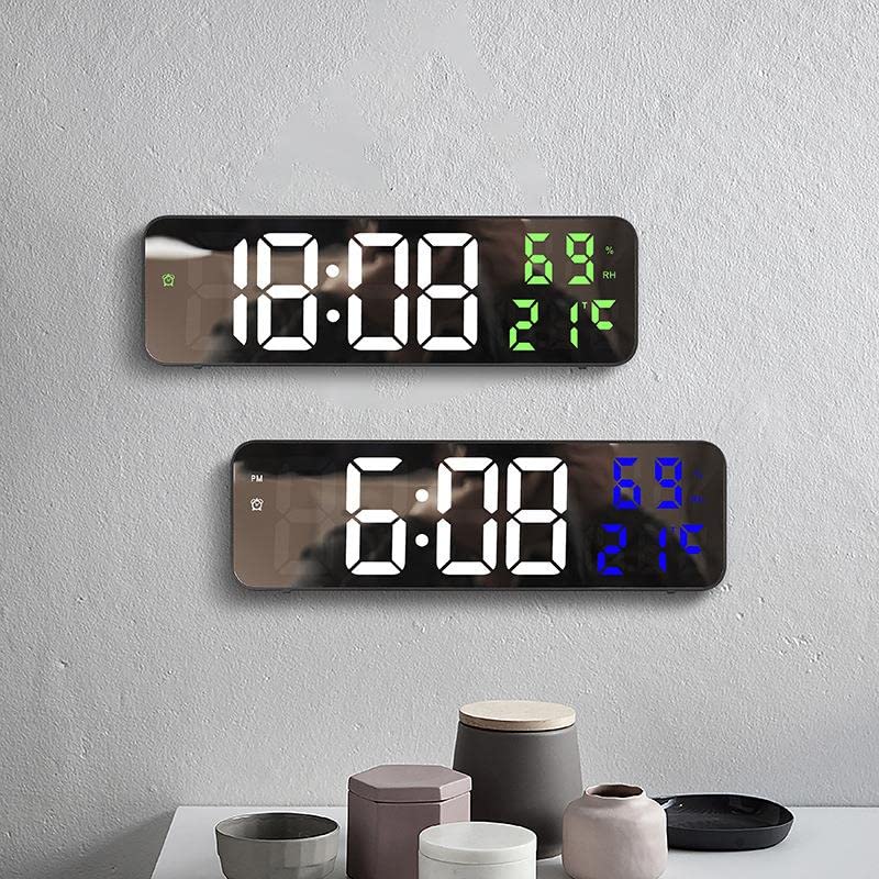 Valkyrie Nem ölçer Dereceli LED Duvar ve Masa Alarm Saati Lacivert