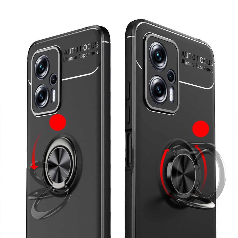 Spia Xiaomi Redmi Note 12 5G Kılıf Siyah-Siyah Draco Yüzüklü Silikon Orijinal Esnek İnce Geliştirilmiş Dayanıklı Darbe Karşıtı Yeni Nesil Tasarım (Xiaomi Redmi Note 12 5G, Siyah-Siyah)