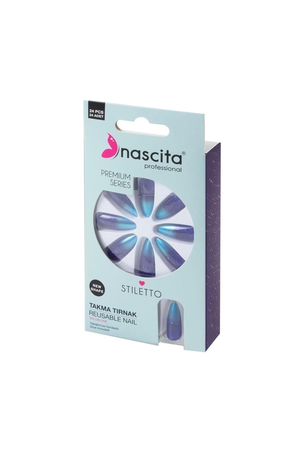 Nascita 24'lü Stiletto Renkli Takma Tırnak - 188