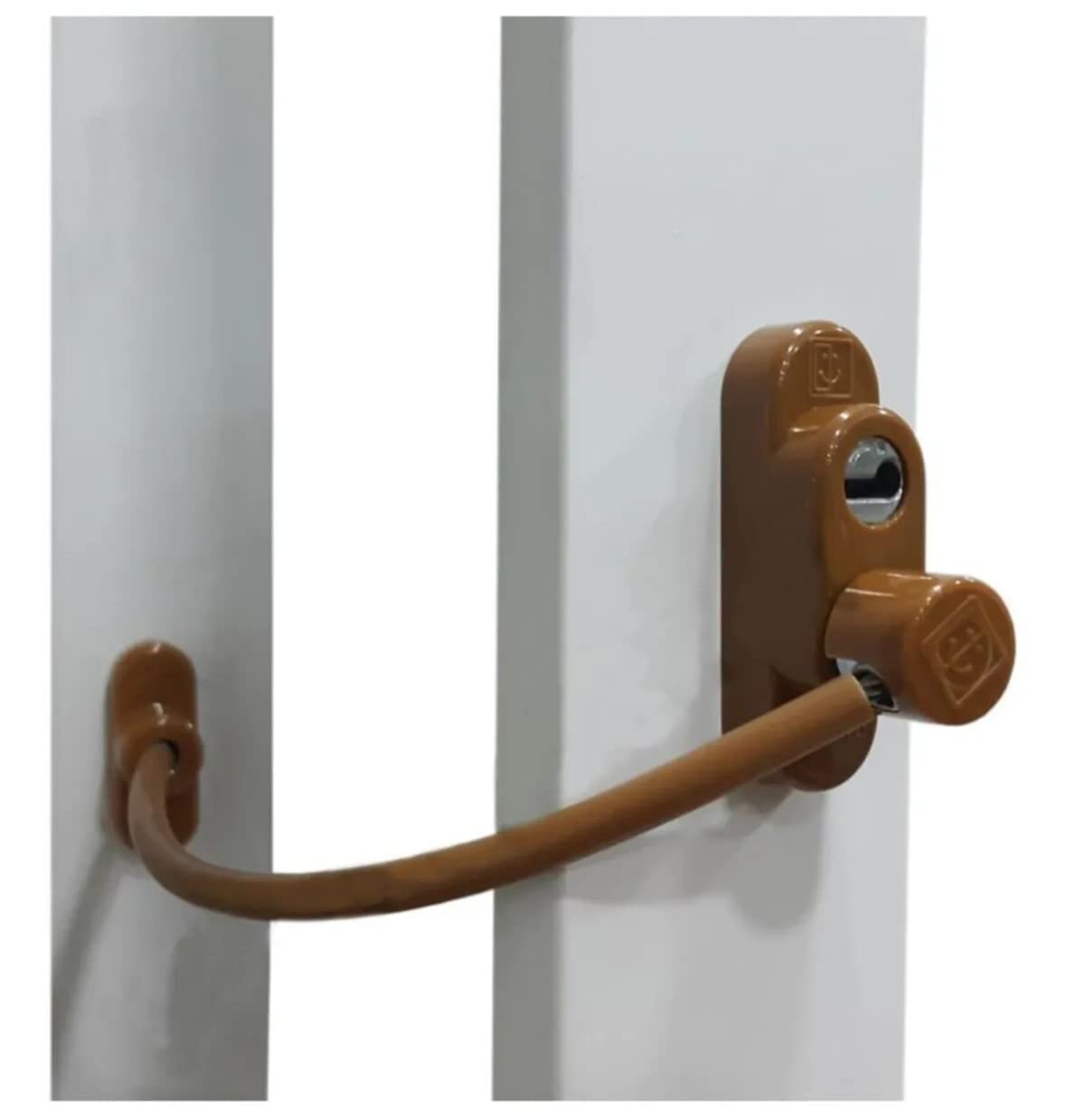 5 Adet Penkid Çelik Halatlı Pencere Emniyet Kilidi Açık Kahverengi