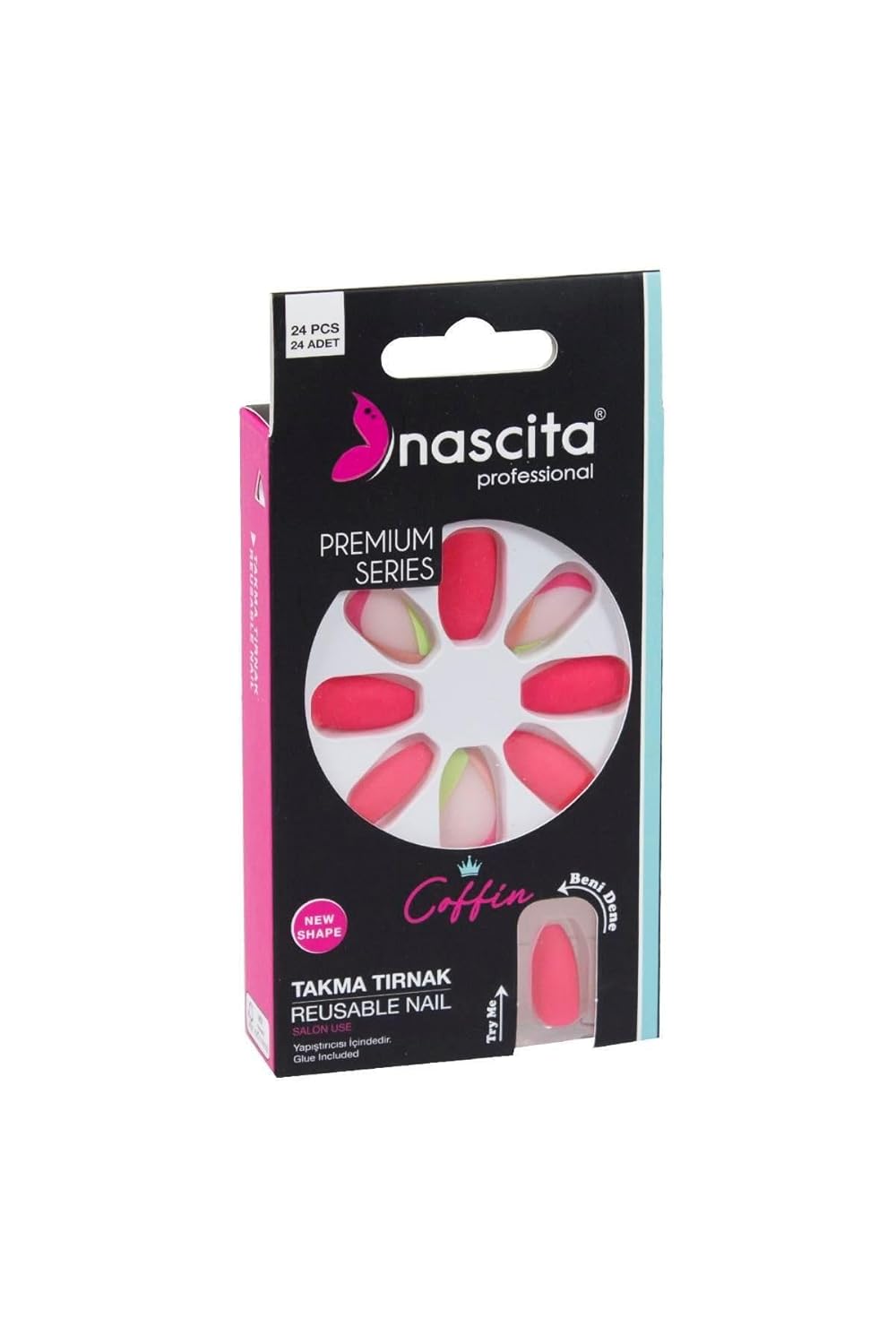 Nascita 24'lü Coffin Renkli Takma Tırnak - 148
