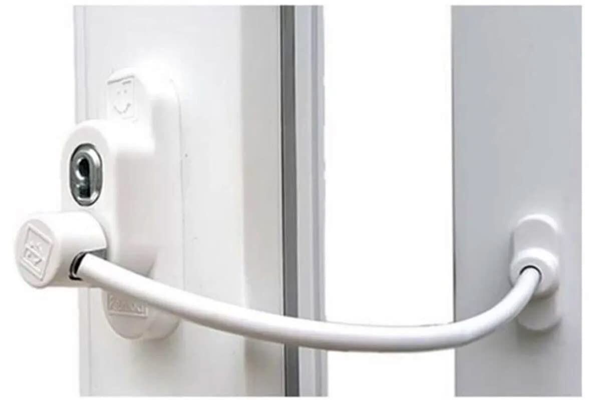 Bijutek Penkid Çelik Halatlı Kablolu Pvc Pencere Emniyet Çocuk Güvenlik Kilidi 7 ADET (BEYAZ)