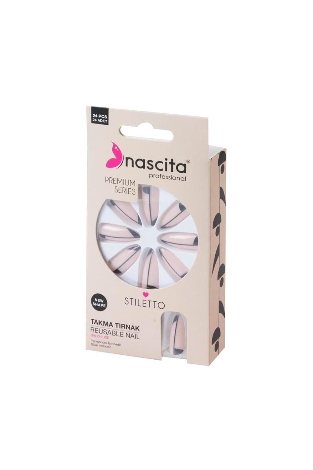 Nascita 24'lü Stiletto Renkli Takma Tırnak - 187