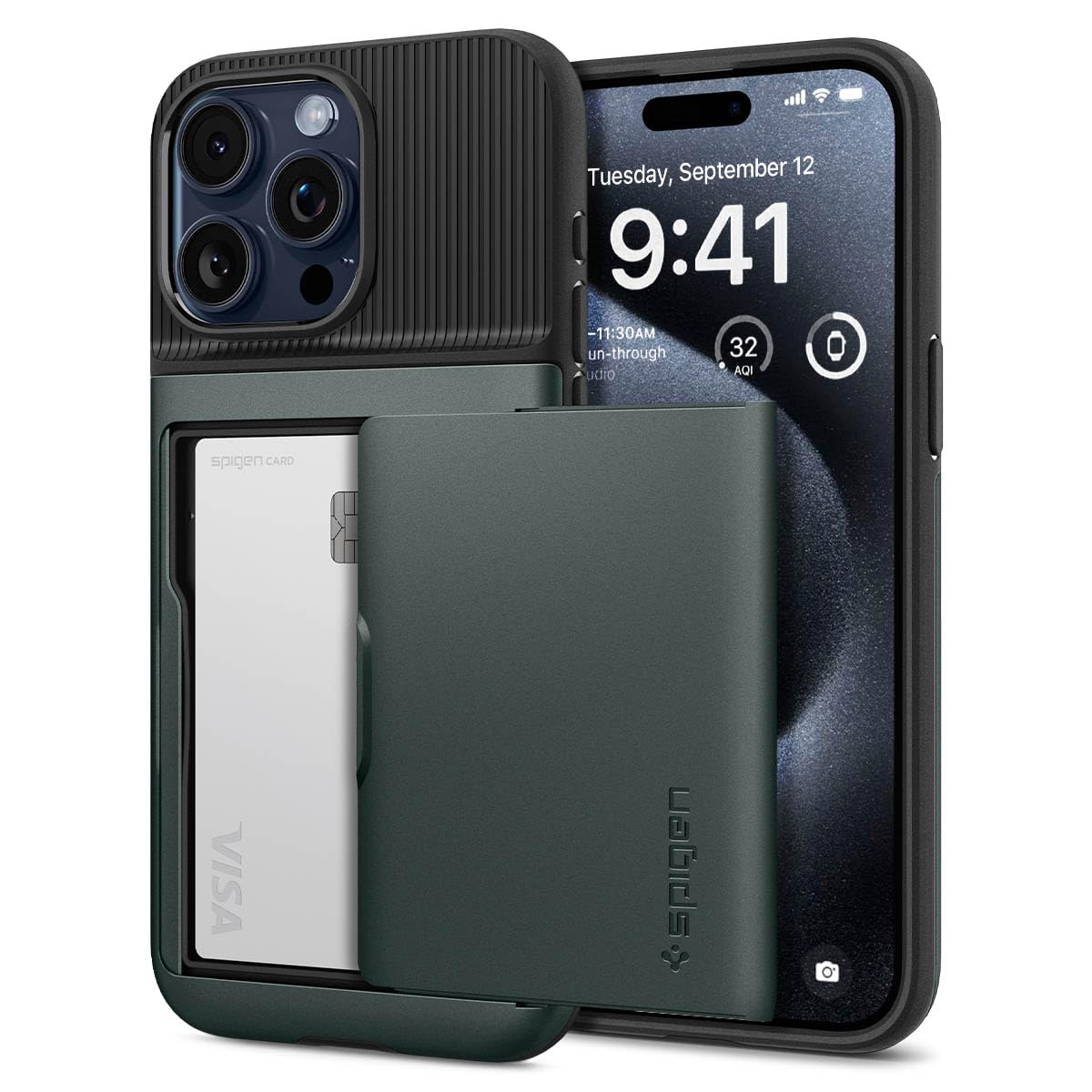 Spigen iPhone 15 Pro Max ile uyumlu Kılıf Slim Armor CS Abyss Green - ACS06592