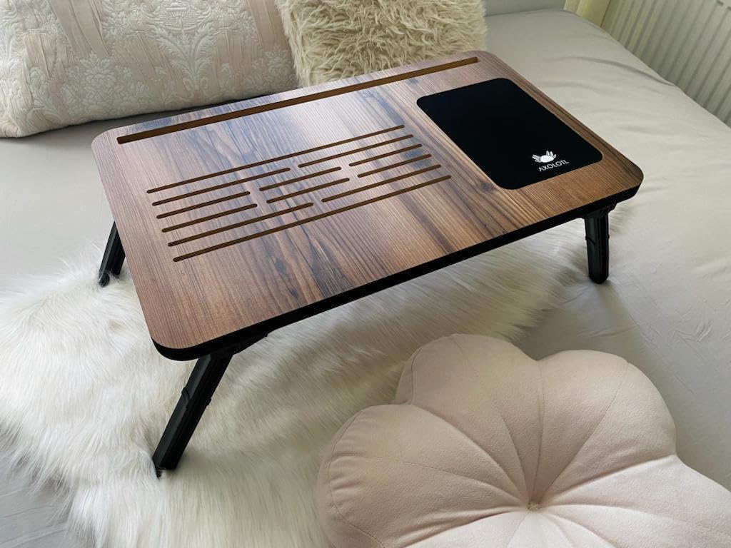 Axolotl Foldaway Telefon ve Tablet Bölmeli Katlanır Ayaklı Laptop Sehpası Notebook Bilgisayar Çalışma Masa Lidya