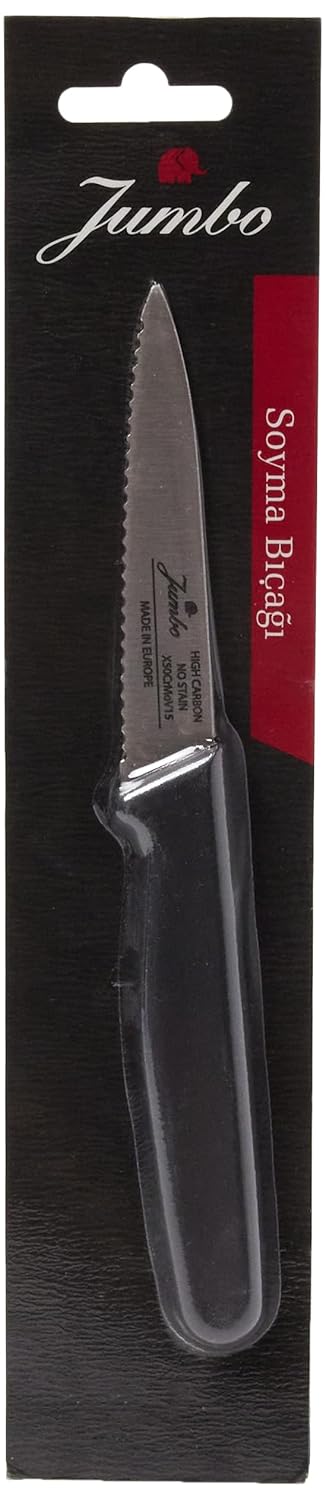 Jumbo Practico Black Tırtıklı Soyma Bıçağı - 9cm