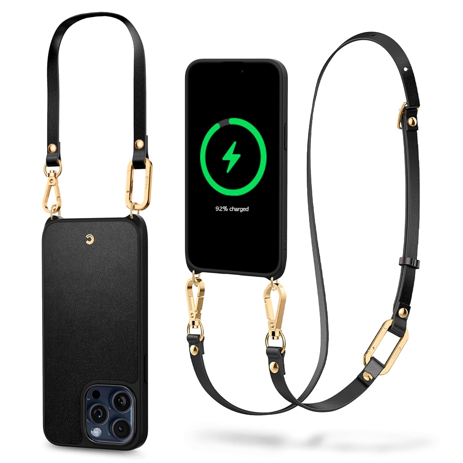 Spigen Ciel by CYRILL iPhone 15 Pro ile uyumlu Askılı Kılıf Classic Charm Mag MagSafe özellikli Black - ACS06773