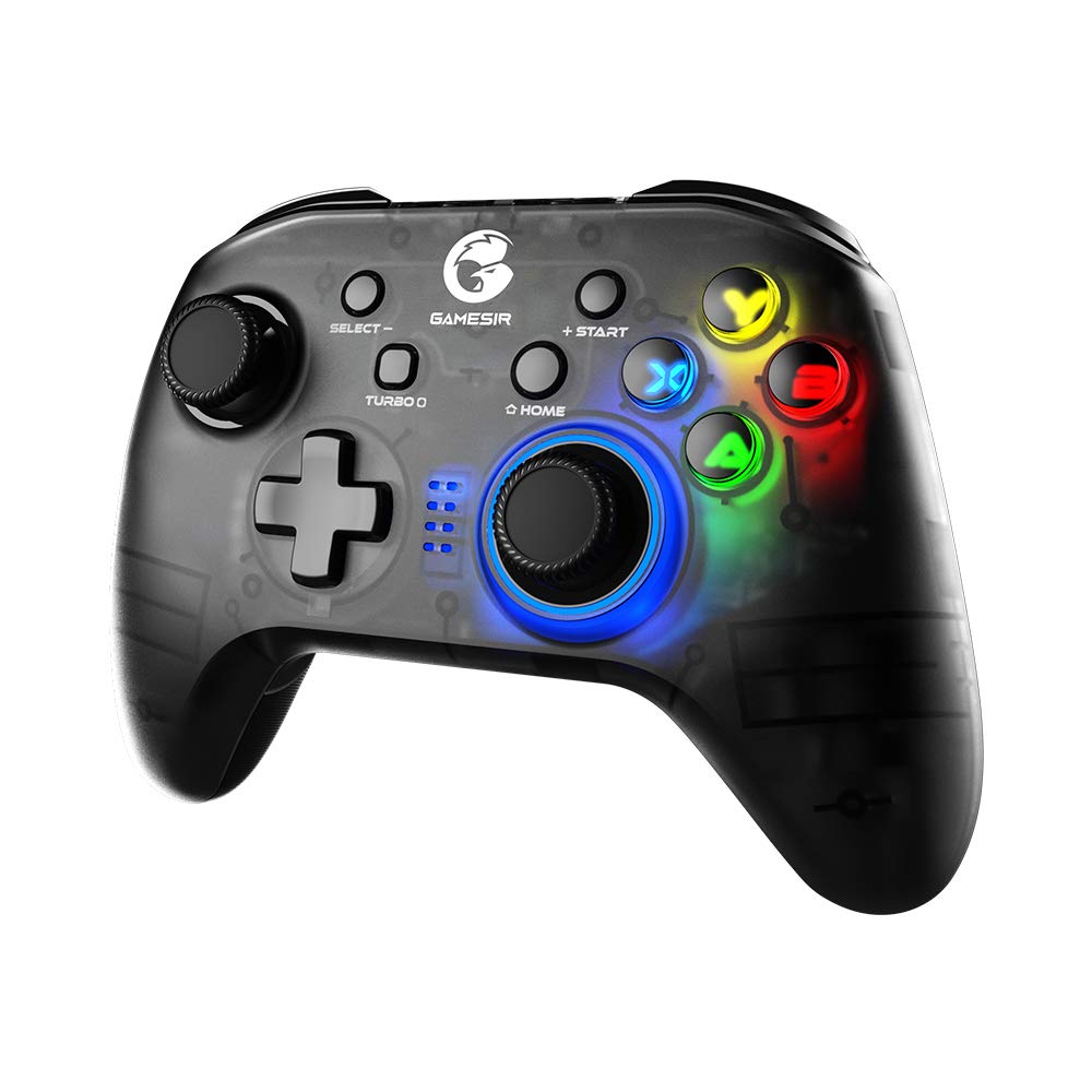 GameSir T4 Pro Yükseltme PC Denetleyicisi, Anahtar/Windows PC/iPhone/Android için Yarı Şeffaf Kablosuz Oyun Denetleyicisi