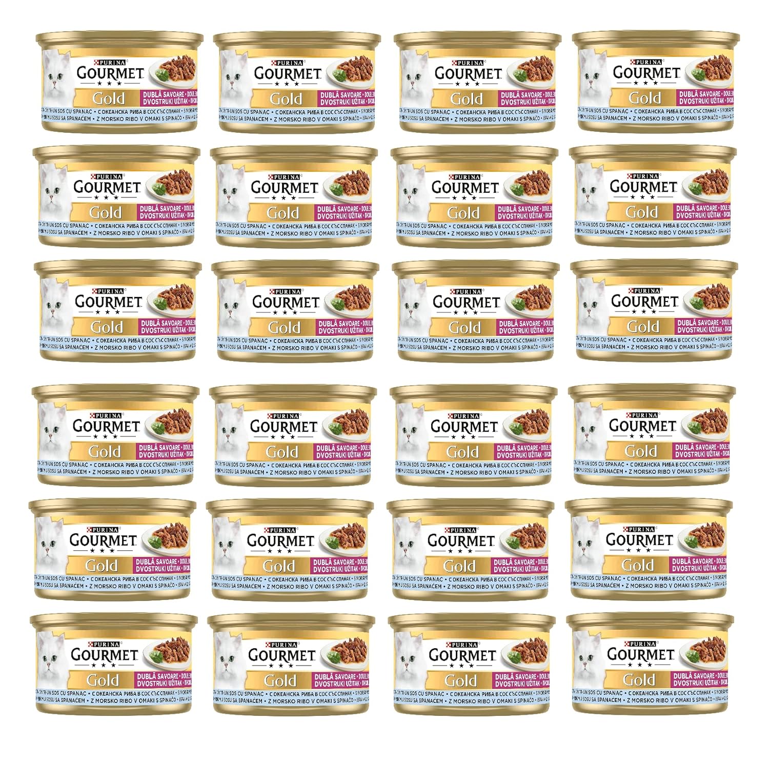 Gourmet Gold Çifte Lezzet Okyanus Balığı & Sebzeli Yaş Kedi Maması (24 x 85 gr)