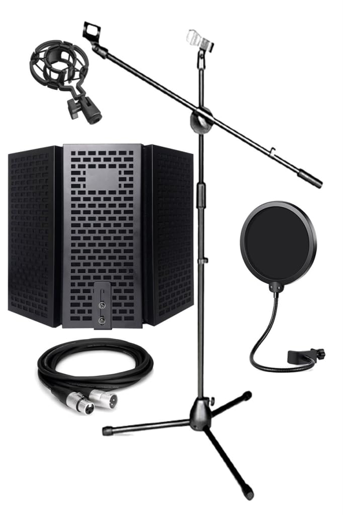 LASTVOİCE PF-30X Mikrofon Standı Yalıtım Paneli XLR Kablo Pop Filter