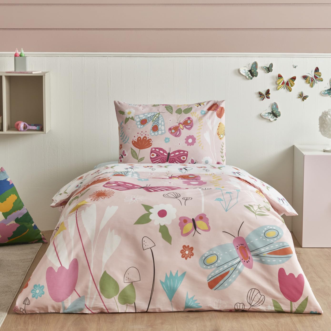 Karaca Home Young Butterfly %100 Pamuk Tek Kişilik Nevresim Takımı