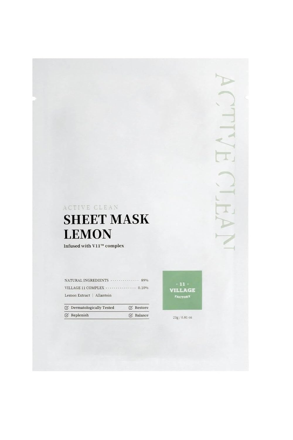 VILLAGE11FACTORY Village 11 Factory Active Clean Sheet Mask Lemon 23 gr – Limon Maskesi