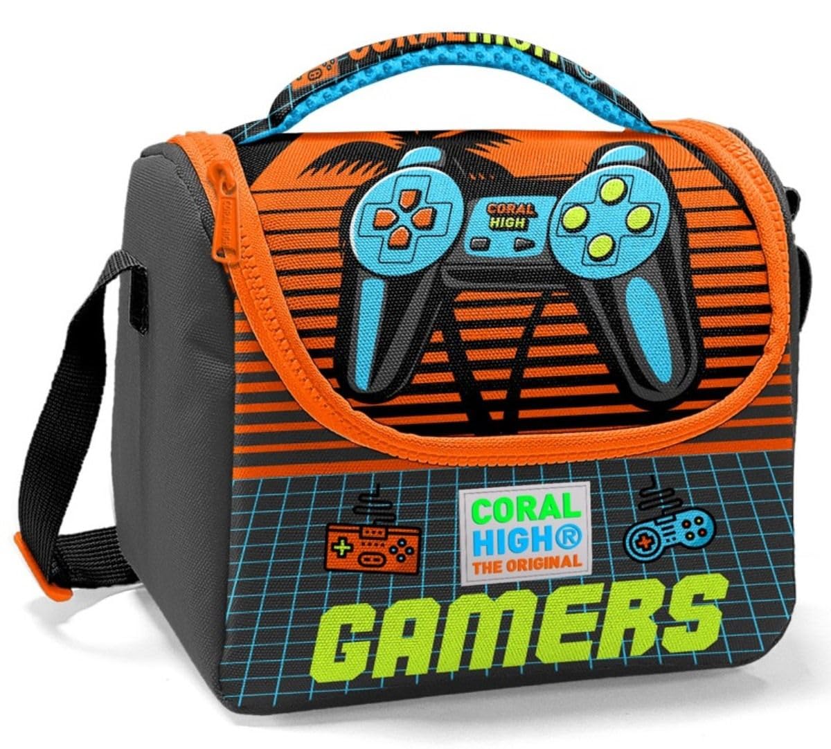 Coral High İlkokul Beslenme Çantası - Erkek Çocuk - Gri Kırmızı Gamers