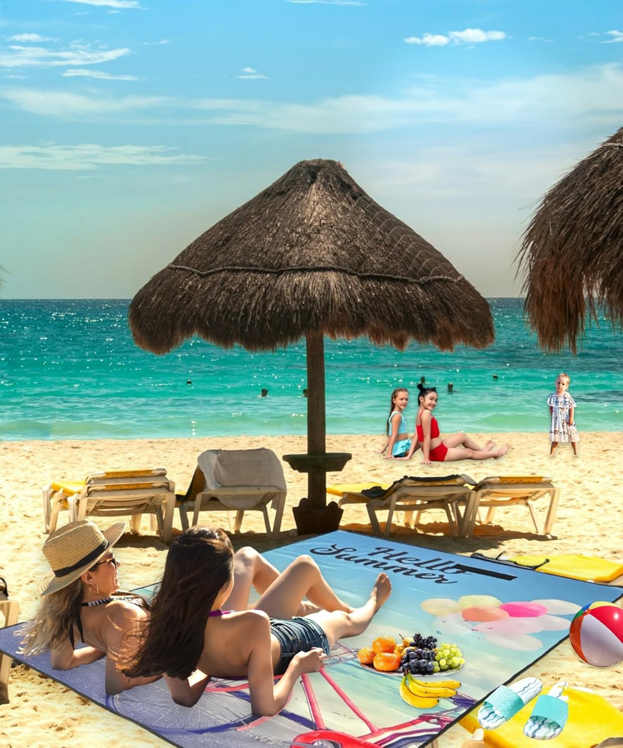 okavango Plaj Havlusu, Piknik Örtüsü, Plaj Matı, Çantalı Plaj Hasırı,Kamp Battaniyesi, Kamp Matı, Katlanabilir, Hafif, Su Geçirmez, Kum Geçirmez (Bisiklet-Sahil Yolu)