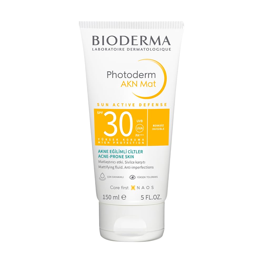 Bioderma Photoderm AKN Mat SPF30 Akne Eğilimli, Karma ve Yağlı Ciltler için Salisilik ve Glikolik Asit İçeren Sivilce Karşıtı Matlaştırıcı Etkili Güneş Kremi 150 ml