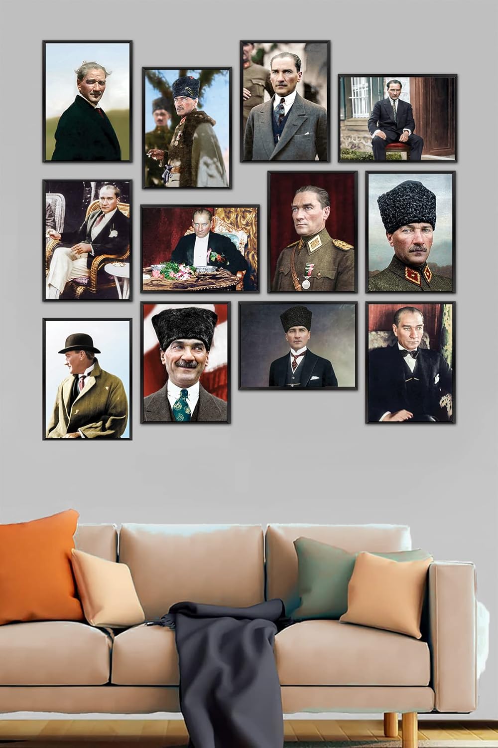 Atatürk Tablo Mustafa Kemal Atatürk Tablo 12 Parça Mdf Tablo