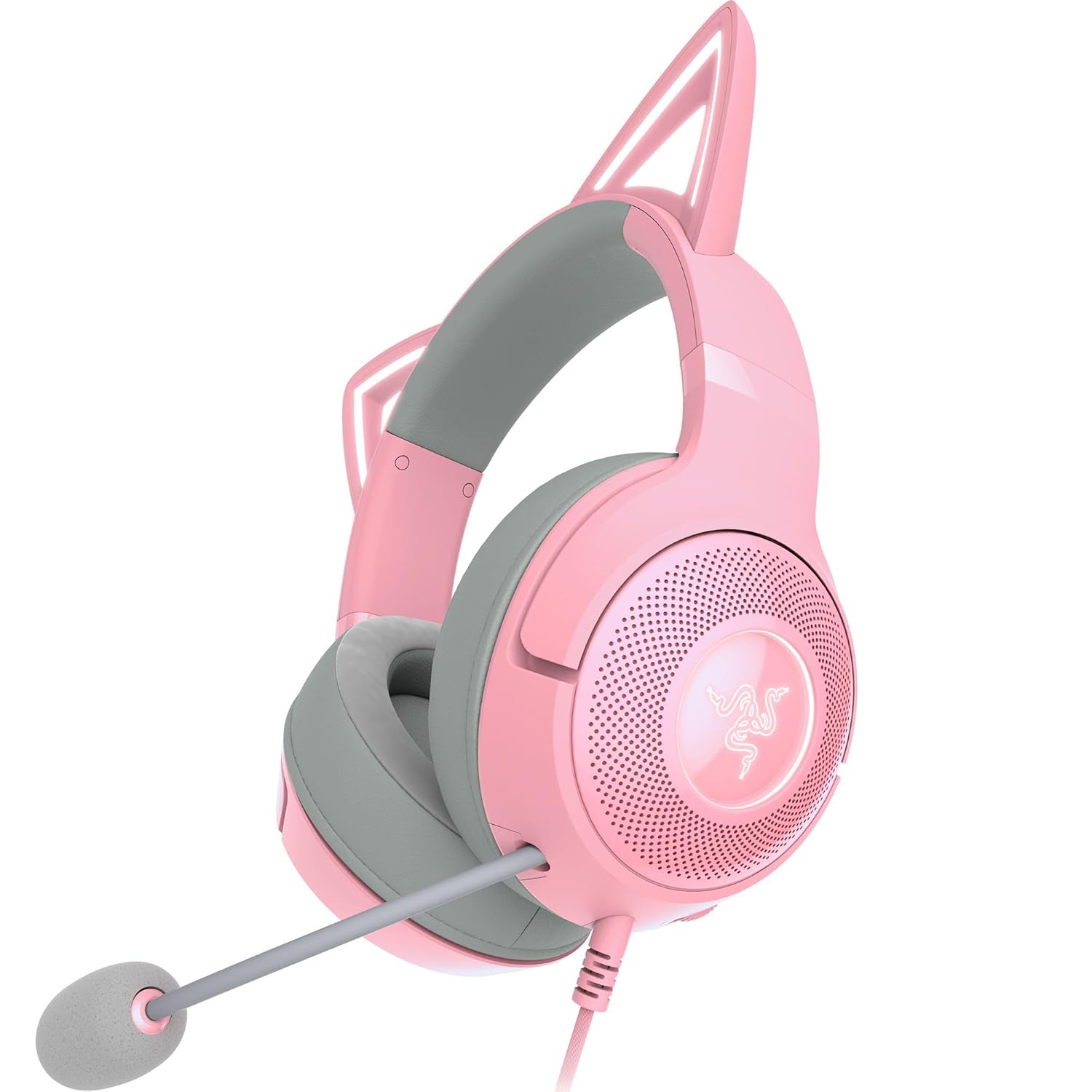 Razer Kitty Ears for Kraken - Kulak Üstü Kulaklık Aksesuarı - Kuvars Pembe