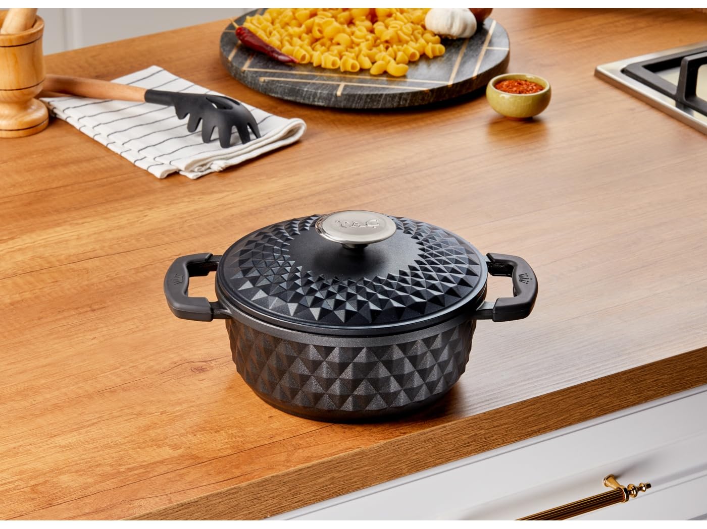 TAÇ BELLA DÖKÜM KAPAK DERİN TENCERE NO:20 SİYAH