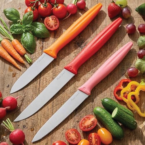 Pure Line Mutfak Bıçak Seti - 3'lü Sivri Soyma Düz Dişli Sebze Mutfak Bıçak Seti