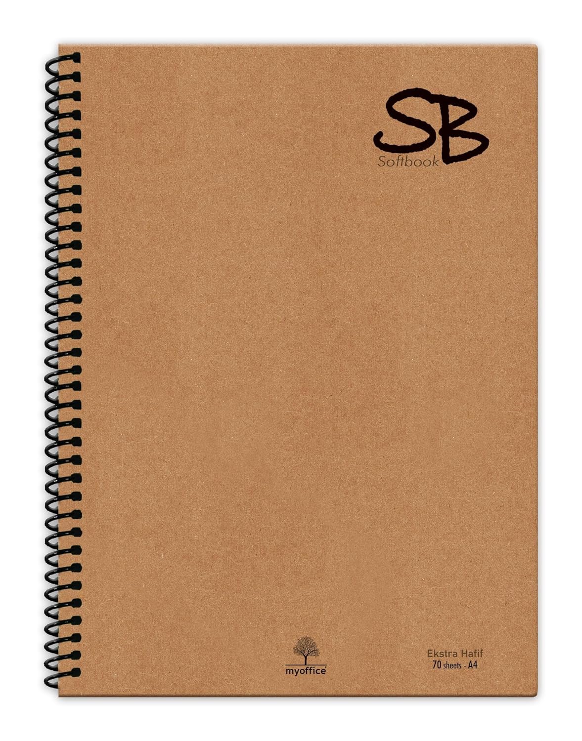 SB A4 70 Yp. Defter Kraft Kapak Spiralli Hafif Kağıt KARELİ 140 Sf.