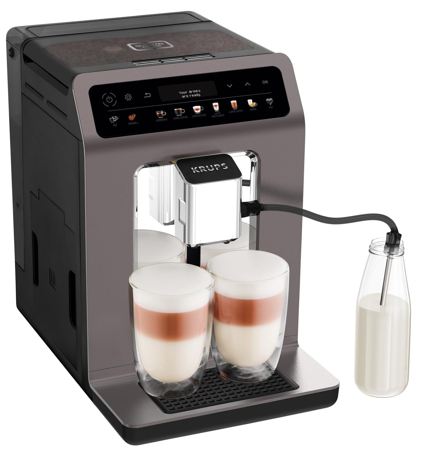 KRUPS ESP Evidence One Otomatik Espresso Makinesi, Kahve ve Cappuccino Makinesi, Quattro Force Teknolojisi, 12 Kişiselleştirilebilir Ayar, 3 Farklı Yoğunluk Seçeneği, Sezgisel Kullanım, EA895E10