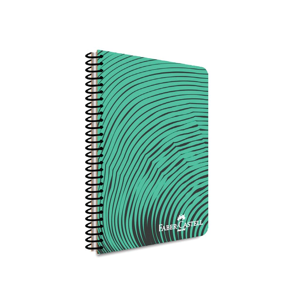 Faber-Castell Dalga Desenli Spiralli Defter, A4, 80 Yaprak, 70g Kağıt, Kareli, Dayanıklı Kapak, Kolay Açılan Spiral Cilt, Asorti Renkler
