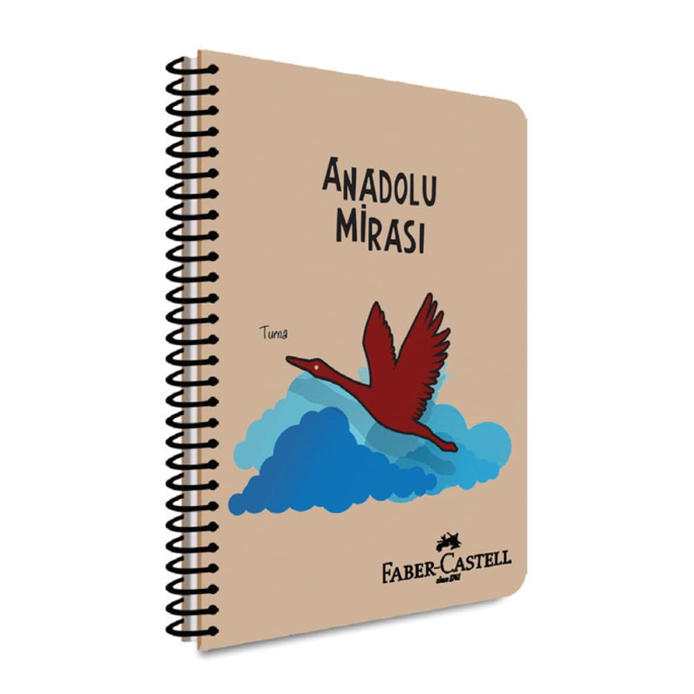 Faber-Castell Anadolu Mirası Spiralli Defter, A4, 100 Yaprak, 70g Kağıt, Çizgili, 500 Mikron PP Kapak, PET Spiralli, Asorti Renkler, Dayanıklı ve Ergonomik Kullanım