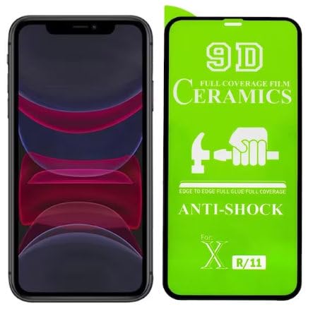 Apple iphone 11 için Parlak Seramik Esnek Nano Ekran Koruyucu Film 9D 9H Siyah Çerçeveli Ekran Koruyucu Yokmuş Gibi Görünen Hd ürün