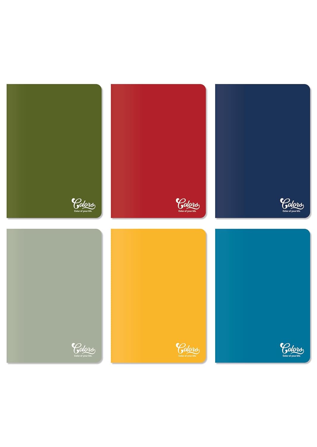 Meteksan Colors Ofis Serisi, A4 60 Yaprak Çizgisiz Karton Kapaklı Defter 6'lı Paket Renkli