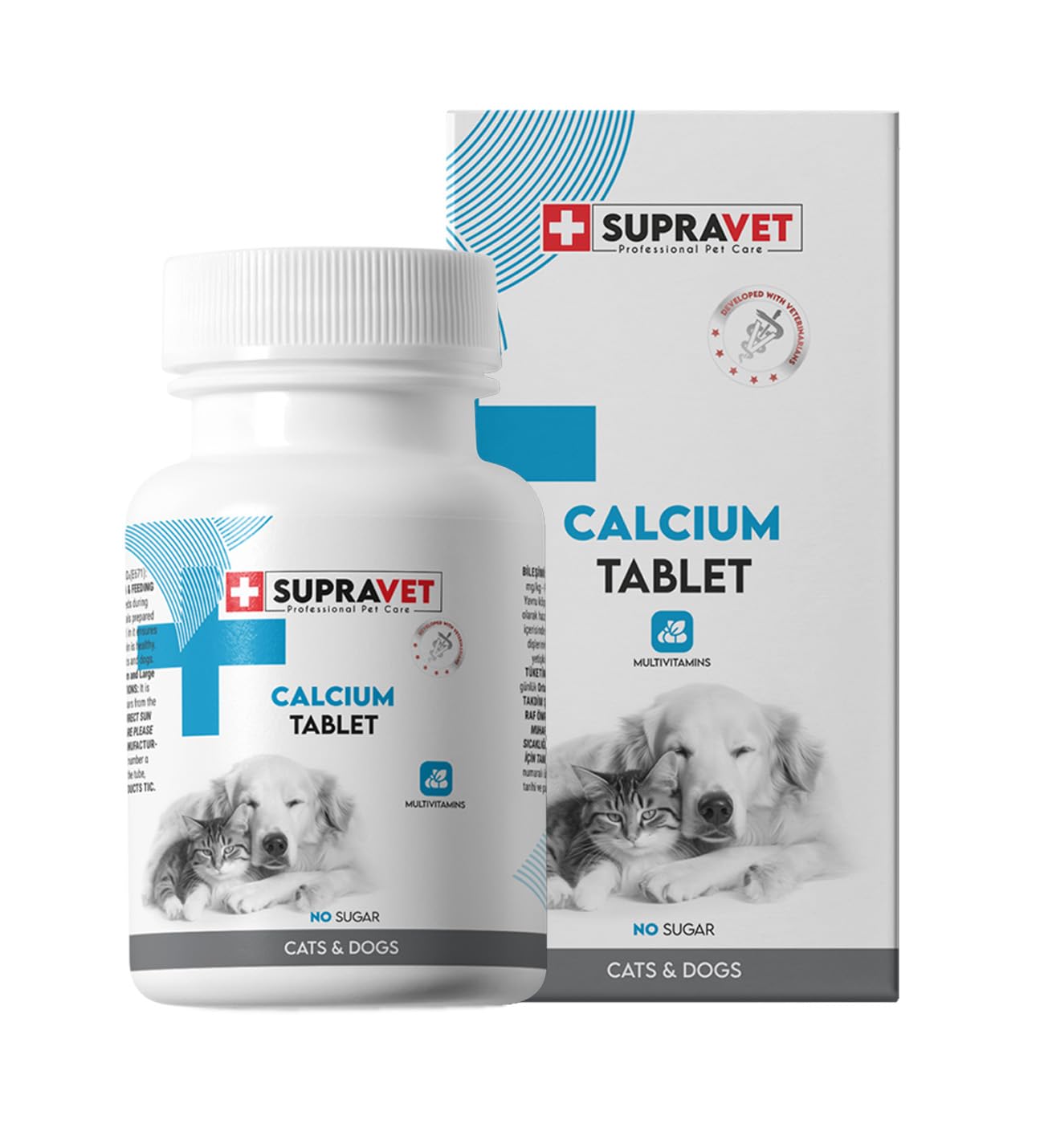 Supravet Calcium Kedi ve Köpekler İçin Kalsiyum Tablet 75 Adet