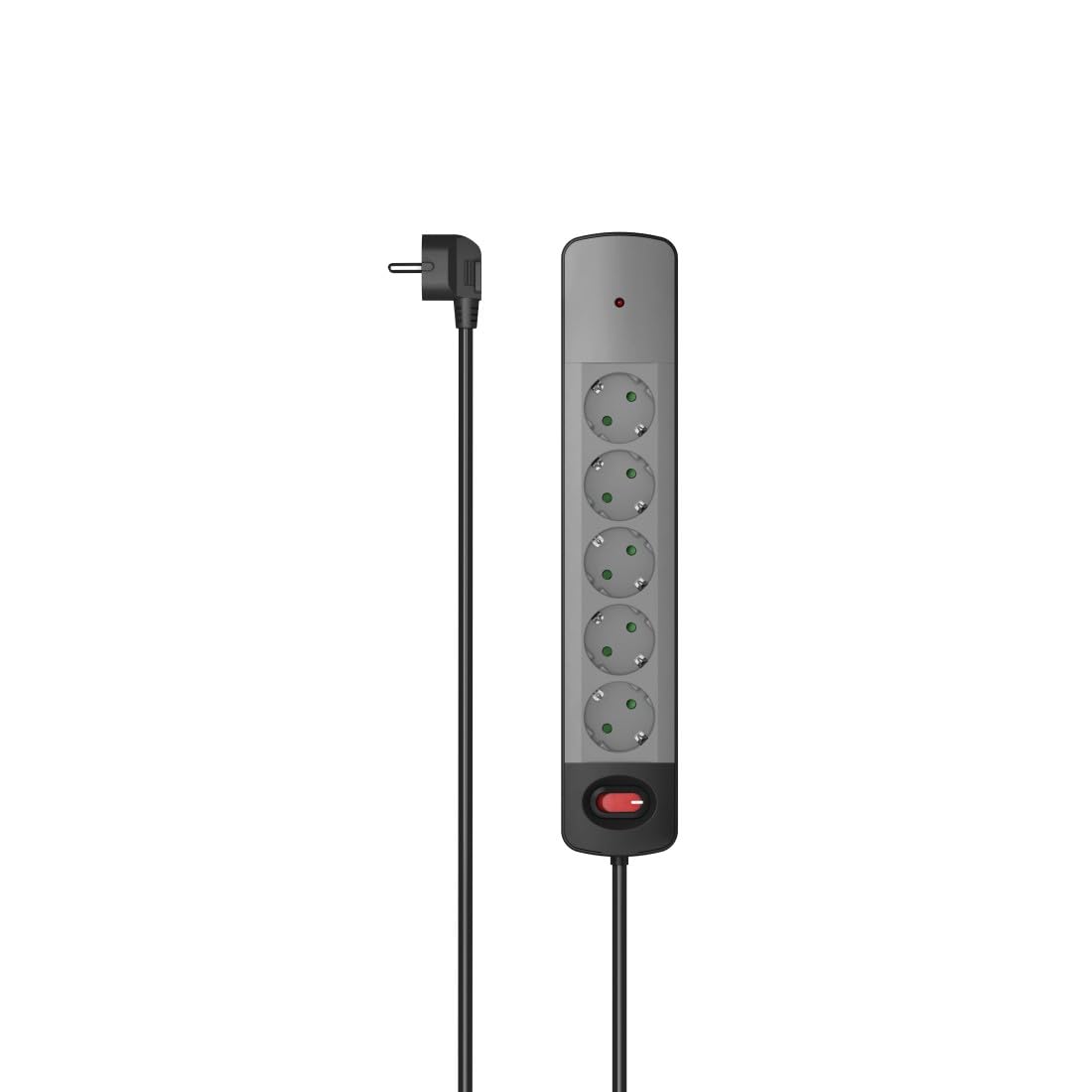 5'li Akım Korumalı Priz,1.5M,Siyah Gri