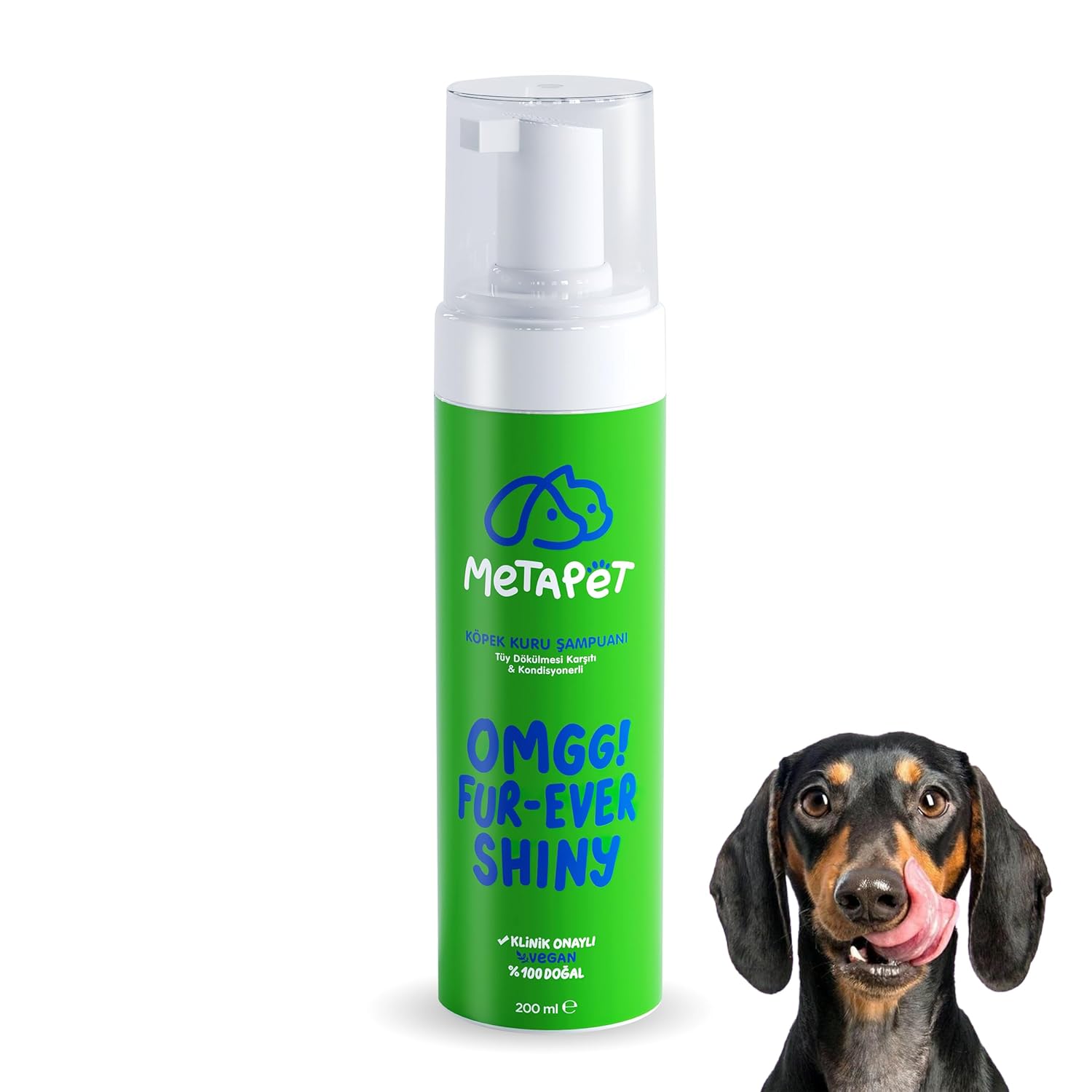 Metapet Köpek Tüy Dökülmesi Karşıtı Kuru Köpük Şampuan, Doğal E Vitamini Sağlığı, Önleyici Bakım Için 200 ml.