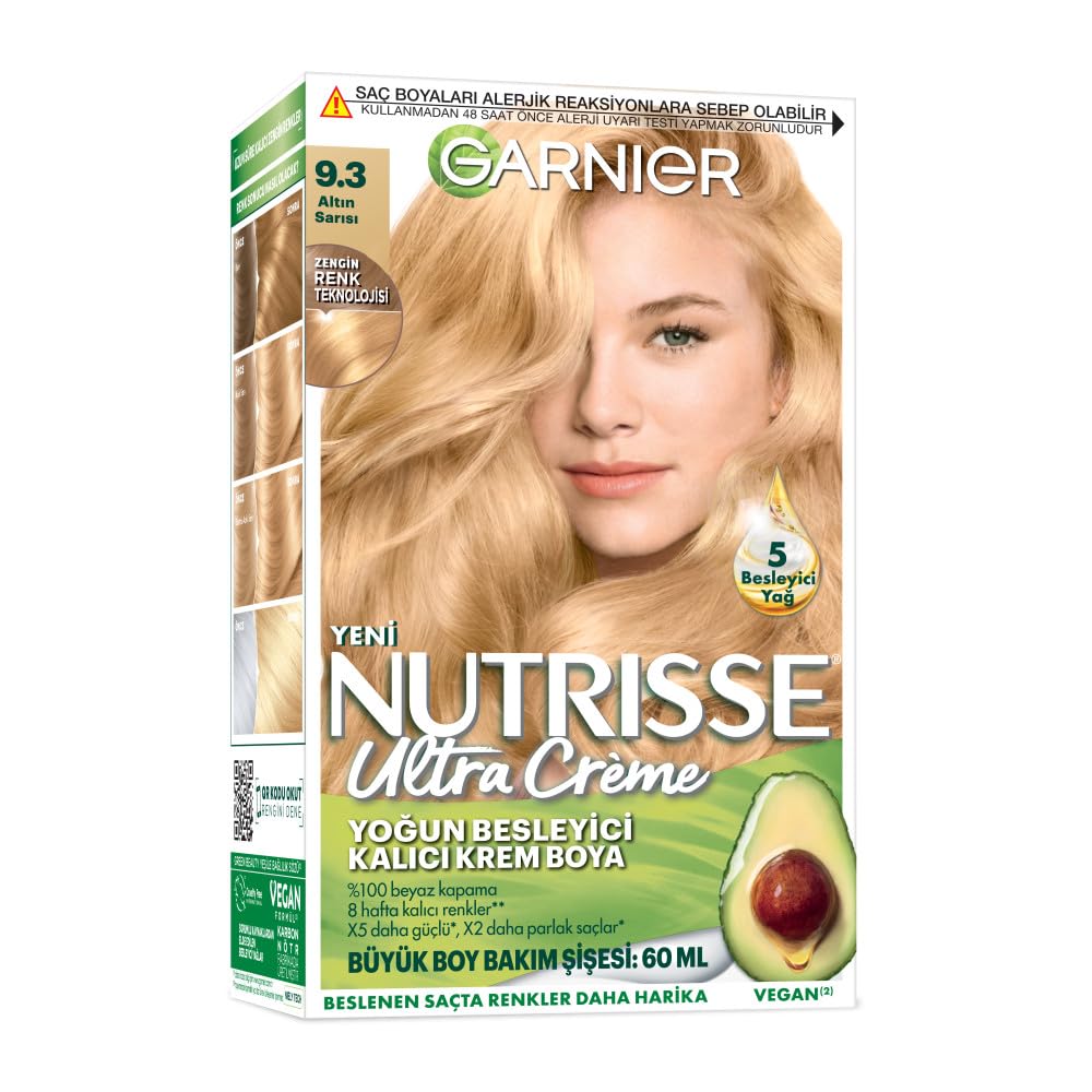 Garnier Nutrisse Yoğun Besleyici Kalıcı Krem Saç Boyası 9.3 Altın Sarısı