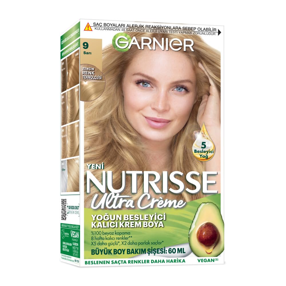 Garnier Nutrisse Yoğun Besleyici Kalıcı Krem Saç Boyası 9 Sarı