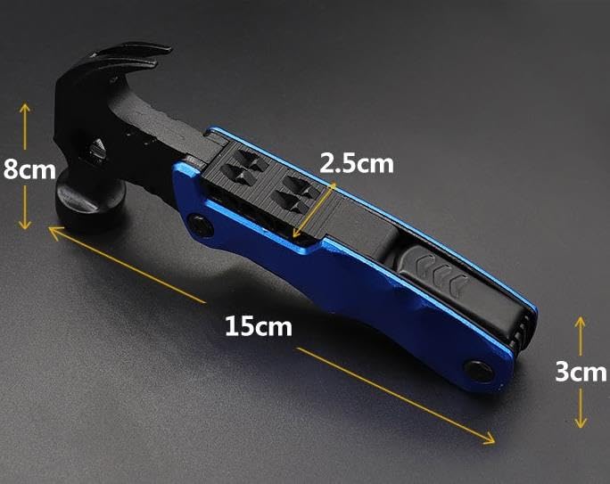Valkyrie Çok Fonksiyonlu Çekiç Çakı Çantalı Kamp Outdoor Testere Tornavida Seti Mavi