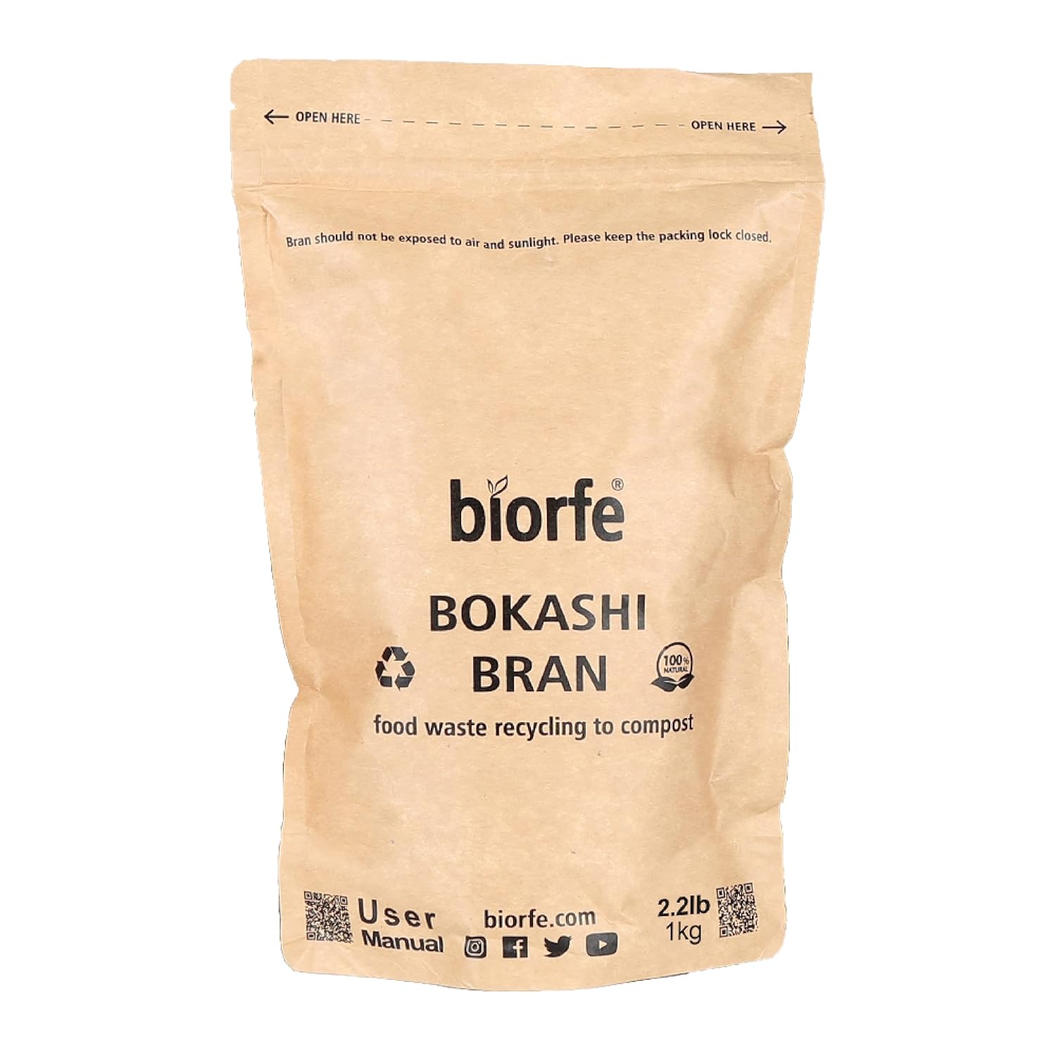 Biorfe Bokashi Kepeği 1 kg, İç ve Dış Mekan Kompost Kovaları için Hızlı ve Kolay Kompost Başlatıcı