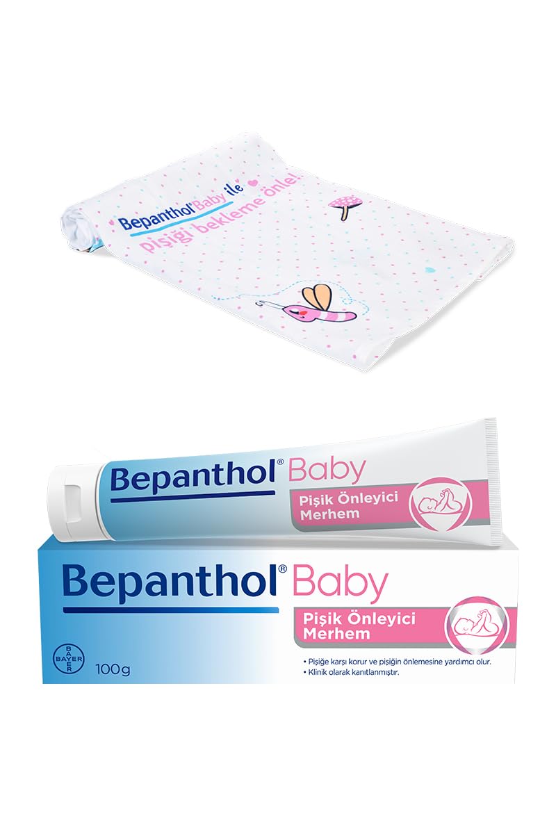 Bepanthol Baby Pişik Önleyici Merhem 100gr + Müslin Bebek Örtüsü