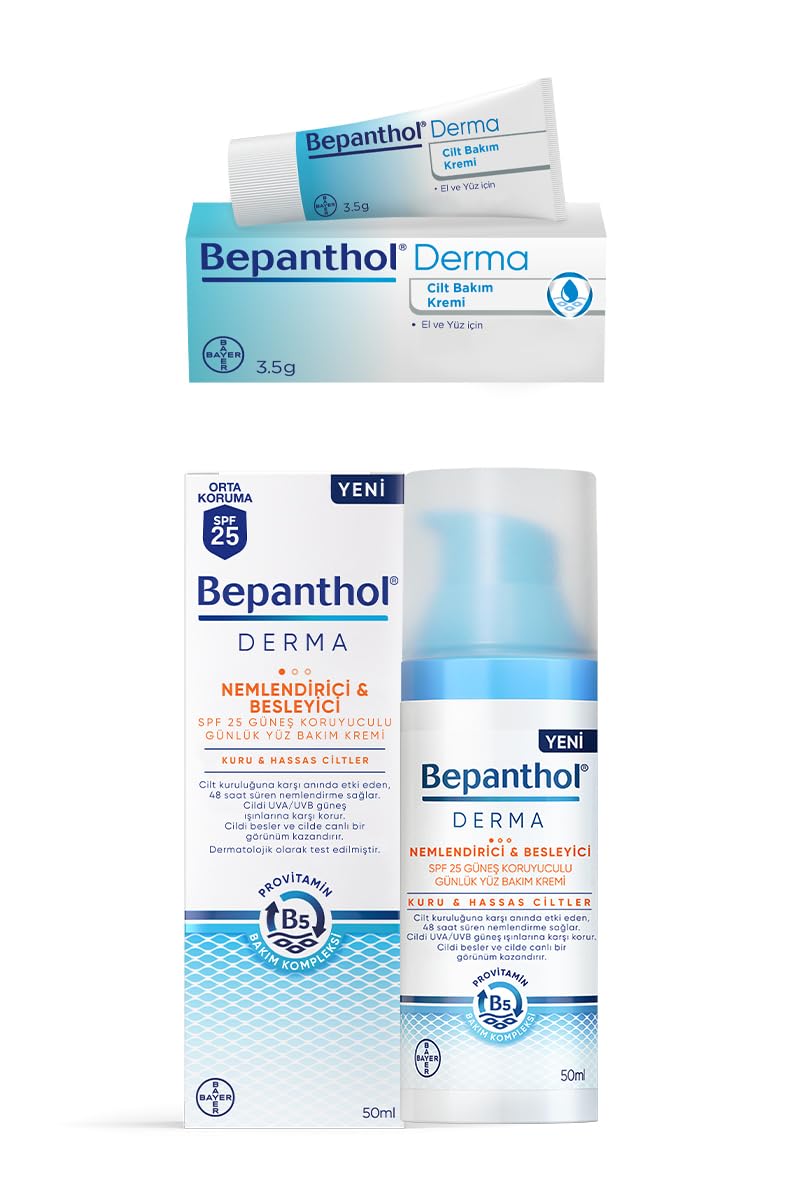 Bepanthol Derma SPF 25 Yüz Bakım Kremi 50 ml + 5 Adet Cilt Bakım Kremi 3.5 g