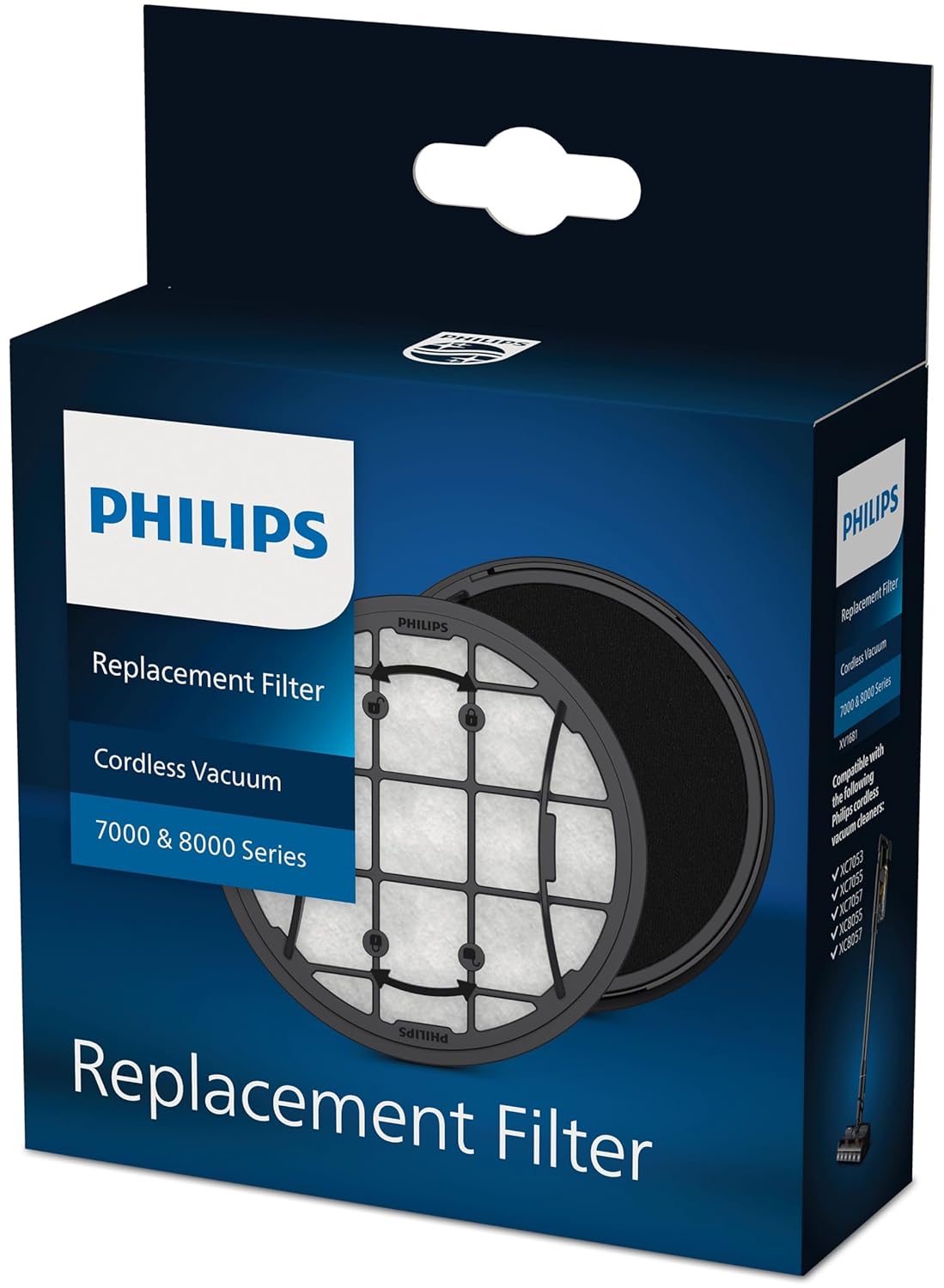Philips Orijinal Yedek Filtre - Kablosuz Süpürge 6000, 7000 ve 8000 Serisi ile Uyumlu, Yıkanabilir Sünger ve Çerçeveli Giriş Filtreleri (XV1681/01)