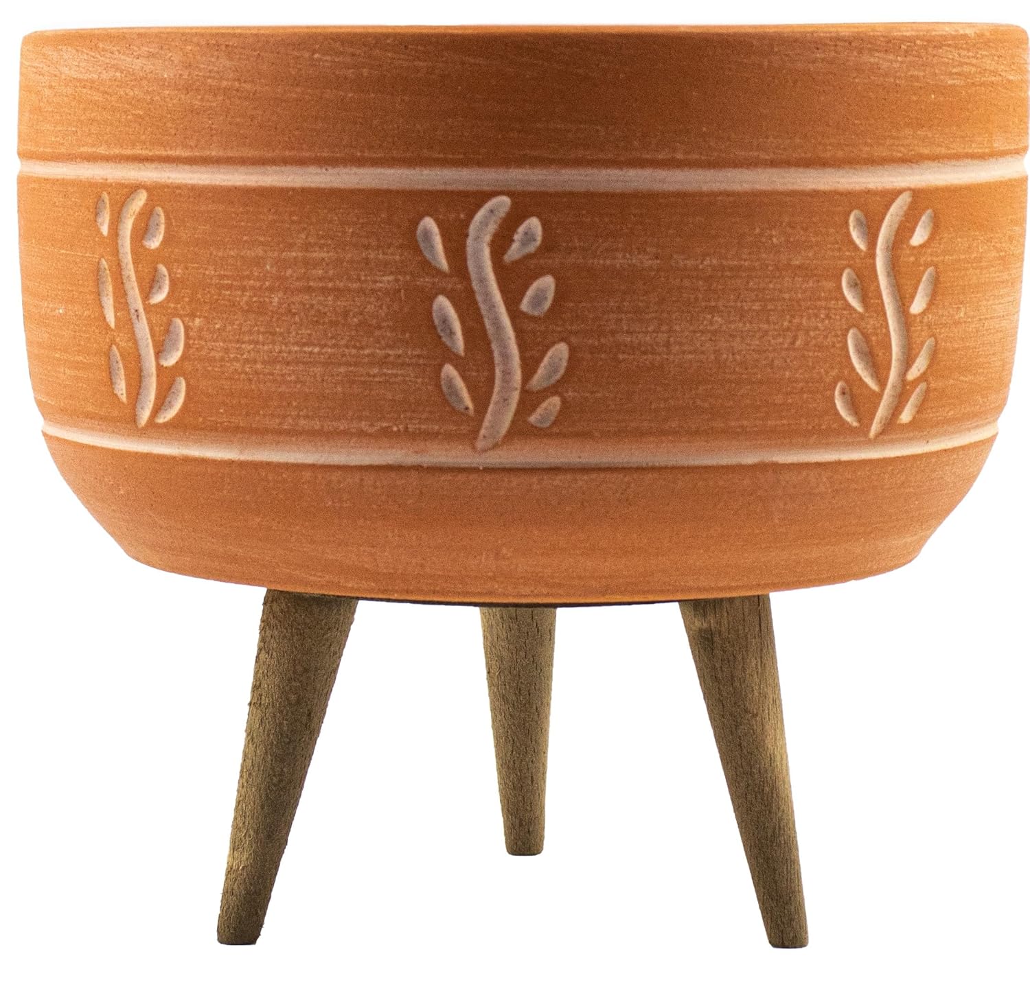 Bitki Tasarımı Ev Dekorasyon Terakota Nakış Desenli Toprak Aranjman ve Bonzai Saksı 3 Ayaklı