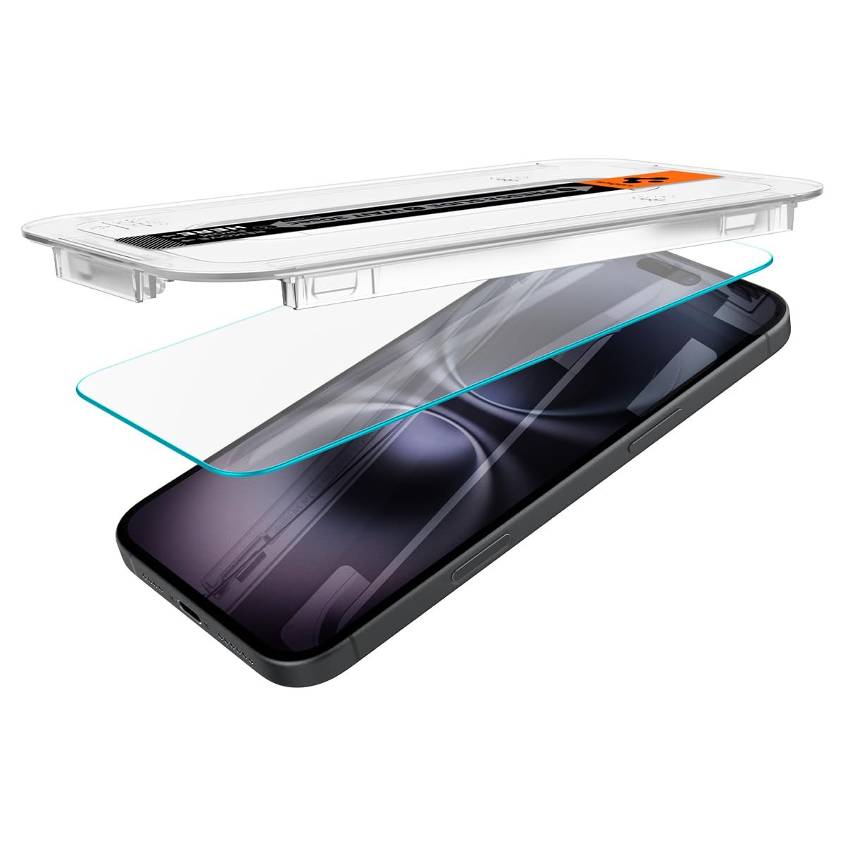 Spigen iPhone 16 Plus / 15 Plus ile Uyumlu Kolay Kurulum Cam Ekran Koruyucu GLAS.tR EZ Fit HD (2 Adet) Şeffaf - AGL06883 (Spigen TR Garantili)