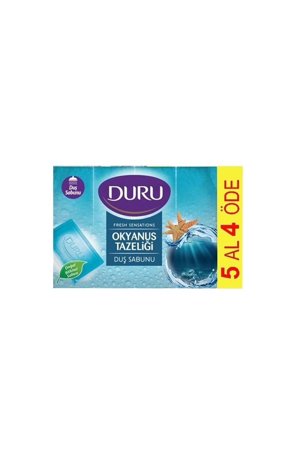DURU FRESH SENSATION OKYANUS ESİNTİSİ DUŞ SABUNU 5 * 150 GR (5 AL 4 ÖDE)