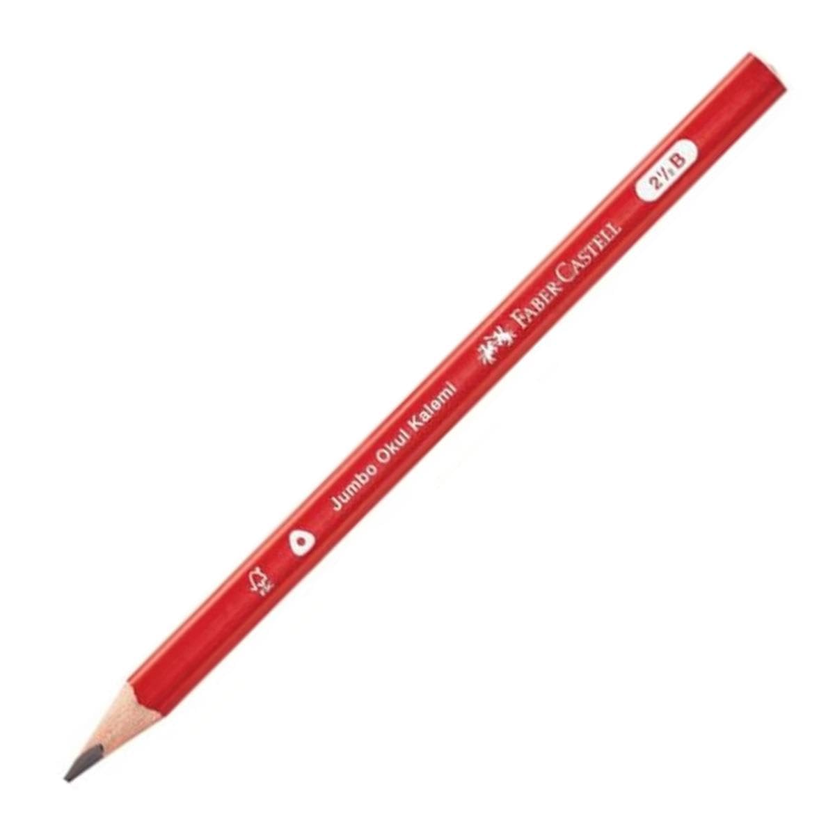 Faber-Castell Jumbo Kalem Üçgen Tasarımlı Jumbo Kalem Okula Başlangıç Kalemi 2.5B Okul Kalemi