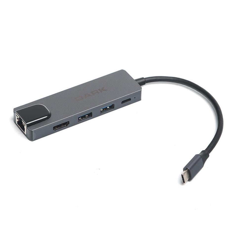 Dark USB 3.1 Type-C to Ethernet/HDMI/USB 3.0 - USB 2.0 / USB-C PD 65W Macbook Pro/Air & Notebook/Ultrabook için Port Çoklayıcı HUB (DK-AC-U31X46)