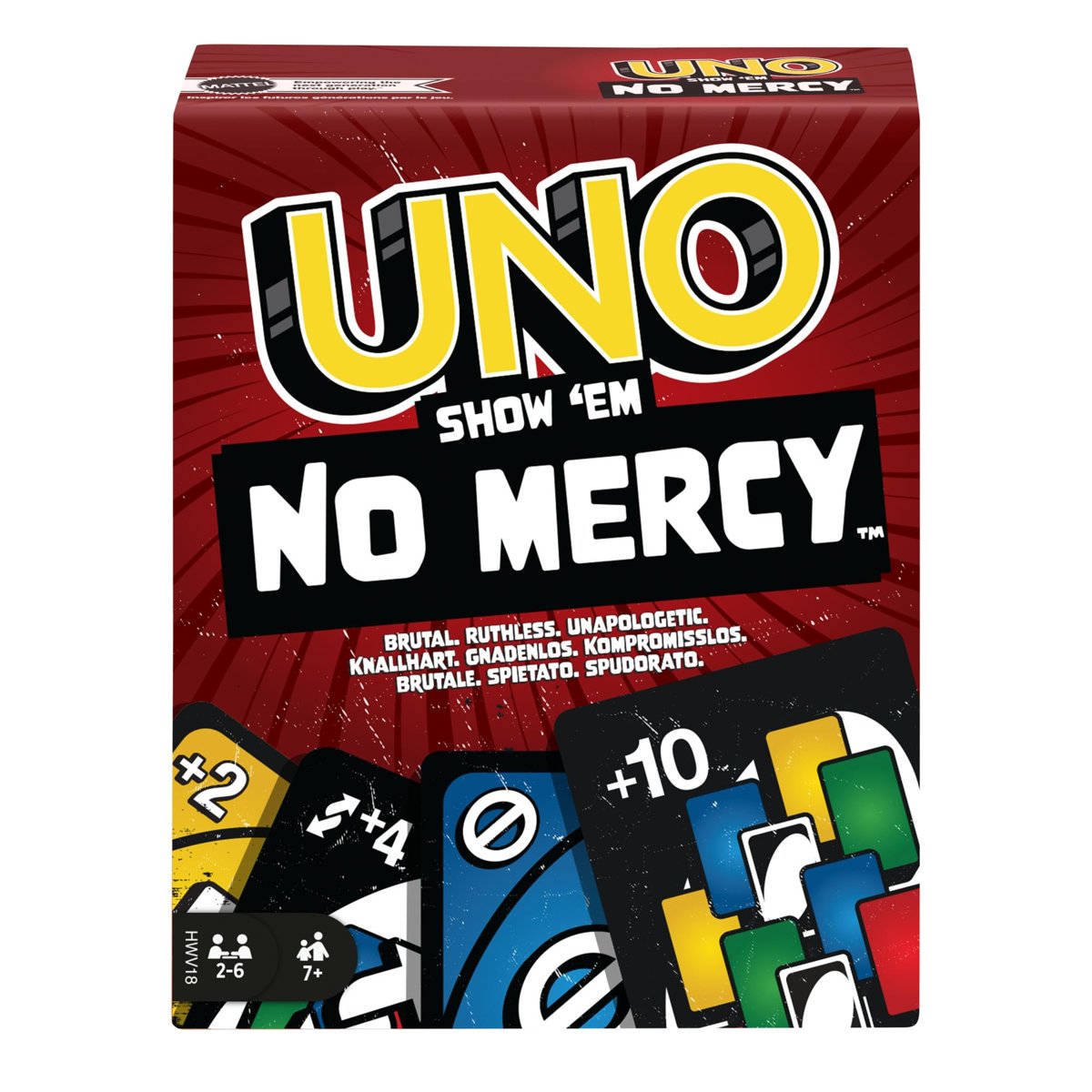 Mattel Games UNO No Mercy Kartlar Çocuklara, yetişkinlere, aileyle bir araya gelinen akşamlara, partilere ve seyahatlere yönelik UNO No Mercy Kart Oyunu HWV18