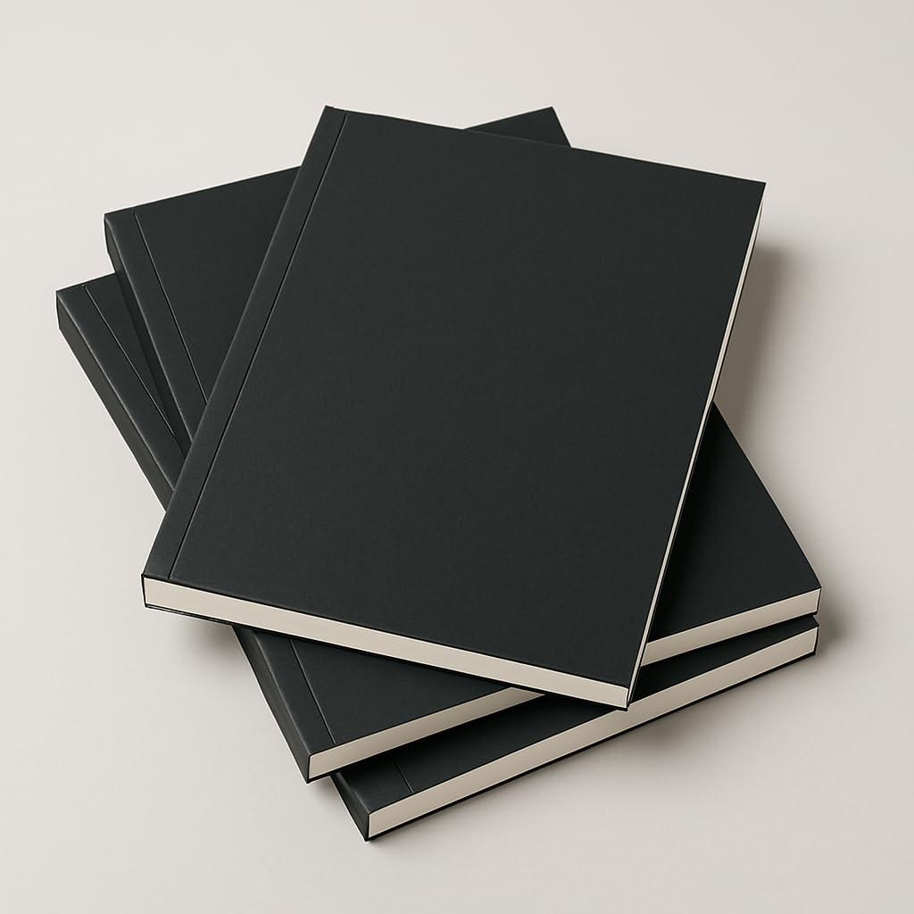 Fark Tanıtım Amerikan Ciltli, A5 Kareli Not Defteri, 64 Yaprak, 90 gr. Ivory Kağıt, Ofis İçin İdeal (Siyah Kapak)